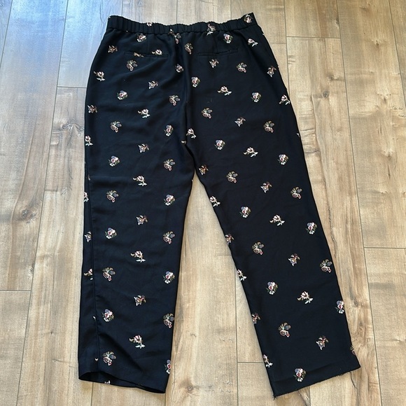 Ann Taylor The Fluid Straight Leg Floral Pants Elastic Waist Trousers Large Tall - Picture 7 of 10